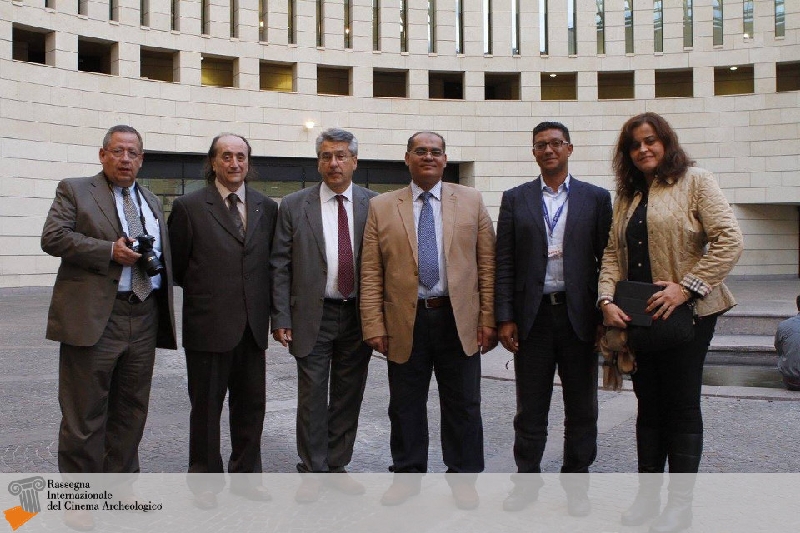 Rassegna 2015 |  Delegazione egiziana. Al centro Franco Finotti, direttore Fondazione MCR, e Mostafa Amin, segretario generale del Supremo Consiglio delle Antichità d'Egitto